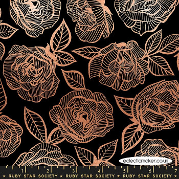 Ruby Star Society - First Light - Floral Lace on Black Metallic