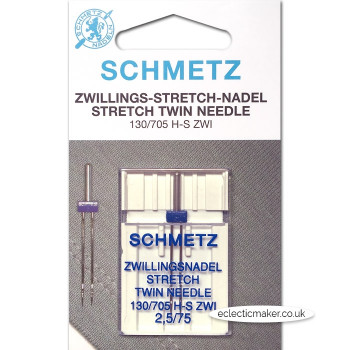 Schmetz Twin Needle Stretch Size 2.5/75