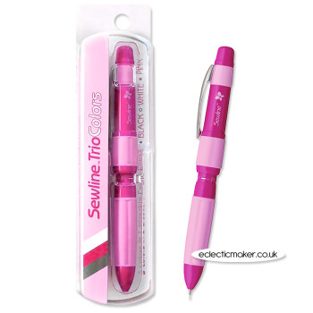 Sewline Trio Colors Pen - White / Pink / Black