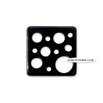 Square Bubble Button in Black - 21mm