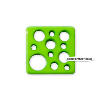 Square Bubble Button in Green - 21mm
