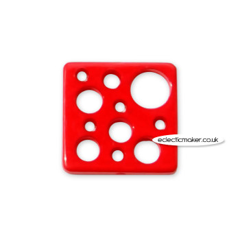 Square Bubble Button in Red - 21mm