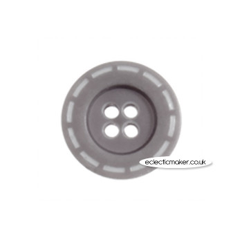 Stitched Buttons - Grey - 18mm