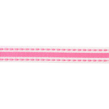 Stitched Grosgrain Ribbon in Pink 10mm