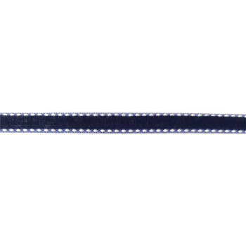 Stitched Velvet Ribbon in Navy Blue - 10mm
