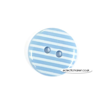 Striped Buttons in Pale Blue & White 15mm buttons