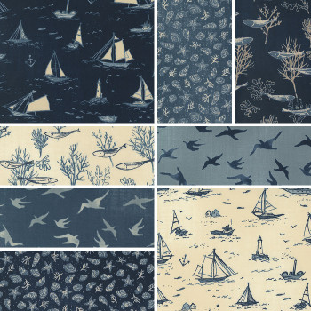 To the Sea Fabric Bundle - Moda Fabrics - Janet Clare