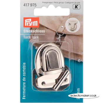 Tuck Lock Bag Fastener - Silver coloured