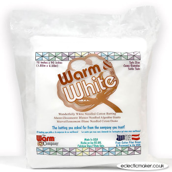 Warm and White Cotton Batting Twin Size - 72 x 90 inch