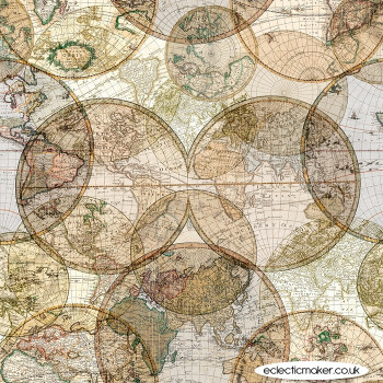 Windham Fabrics - Seven Seas - World Globes Wide Backing 108in in Multi