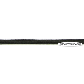 Woven Elastic in Black - 6mm (1/4 inch)