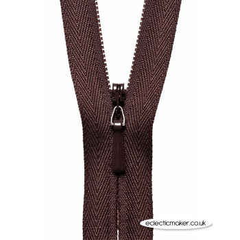YKK Concealed Zipper in Brown