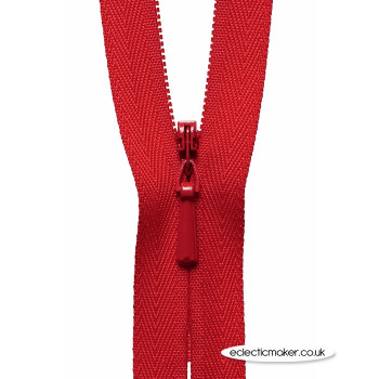 YKK Concealed Zipper in Red